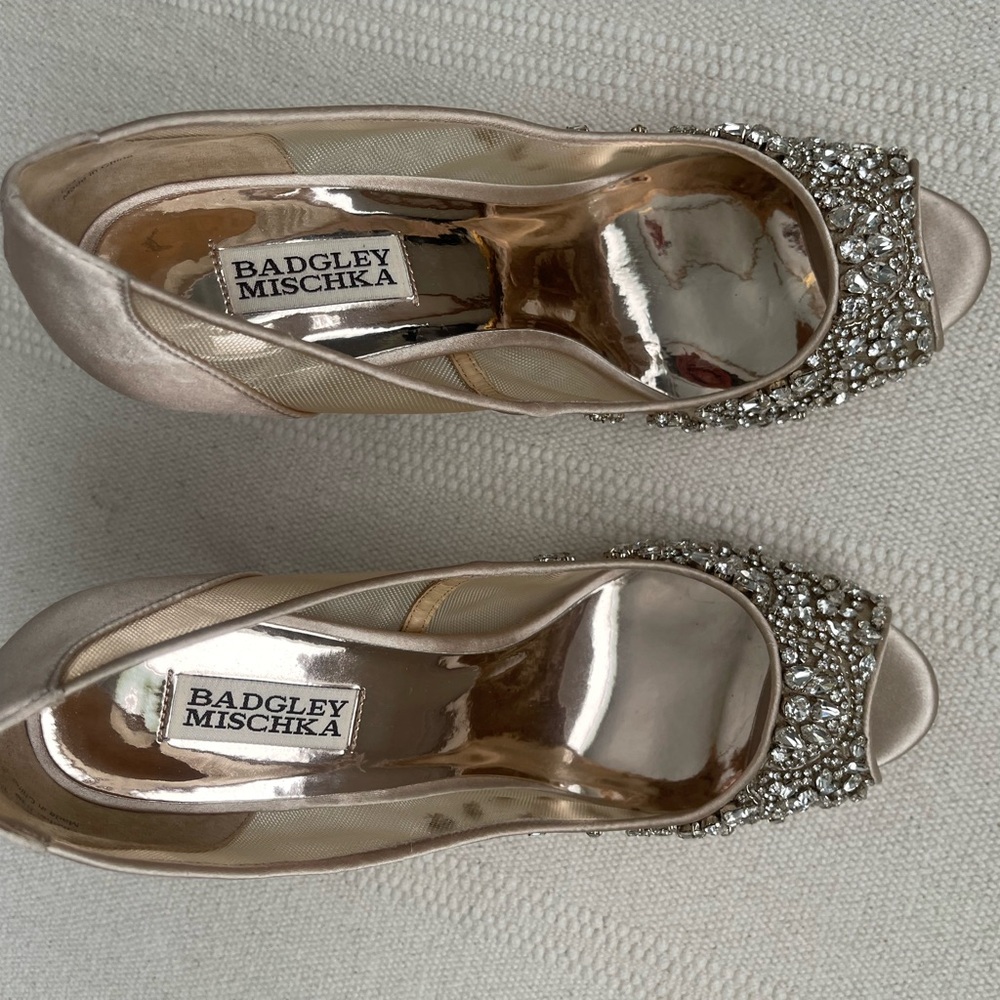 Badgley Mischka- pepper crystal embellished pumps